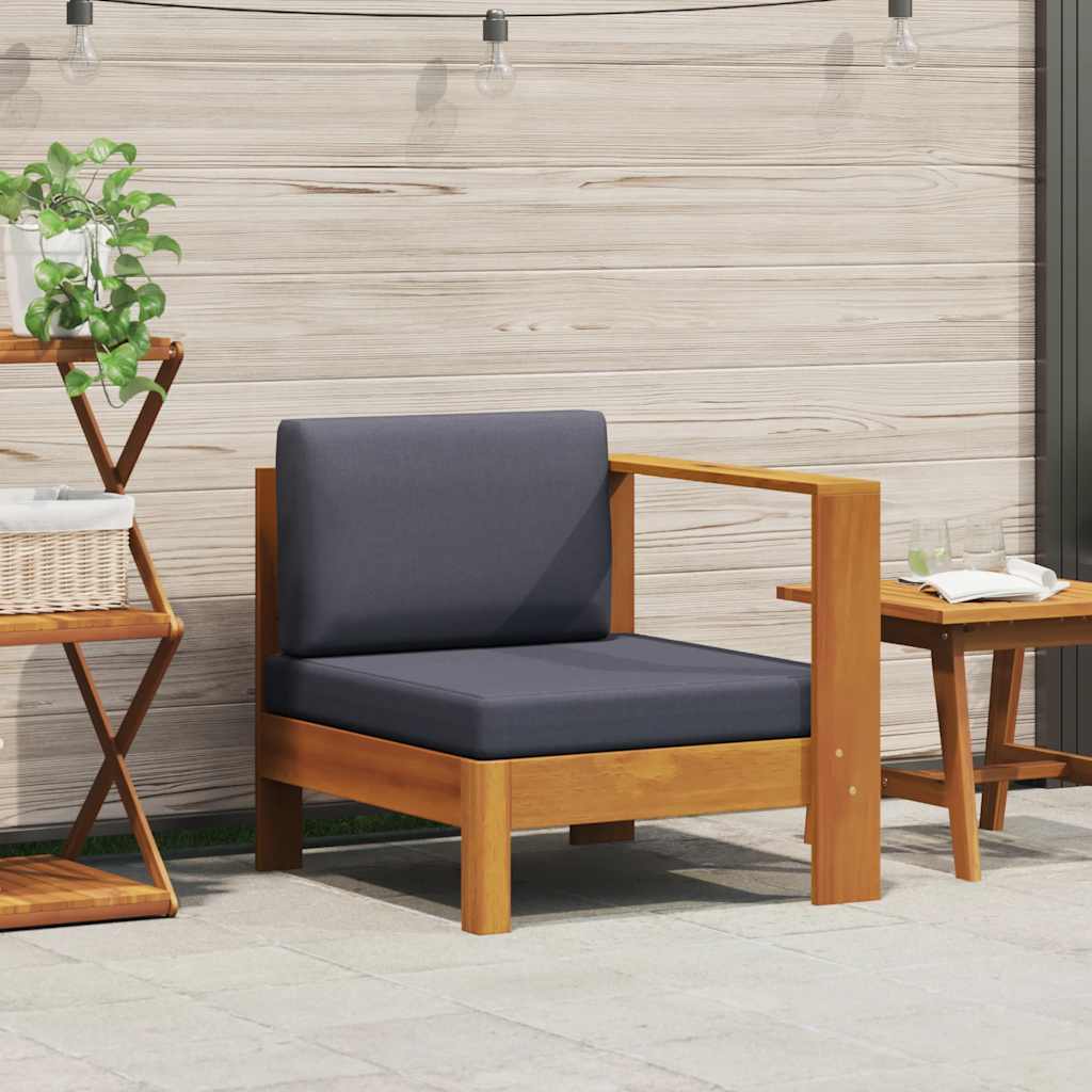 vidaXL 2-delige Loungeset met crèmewitte kussens acaciahout