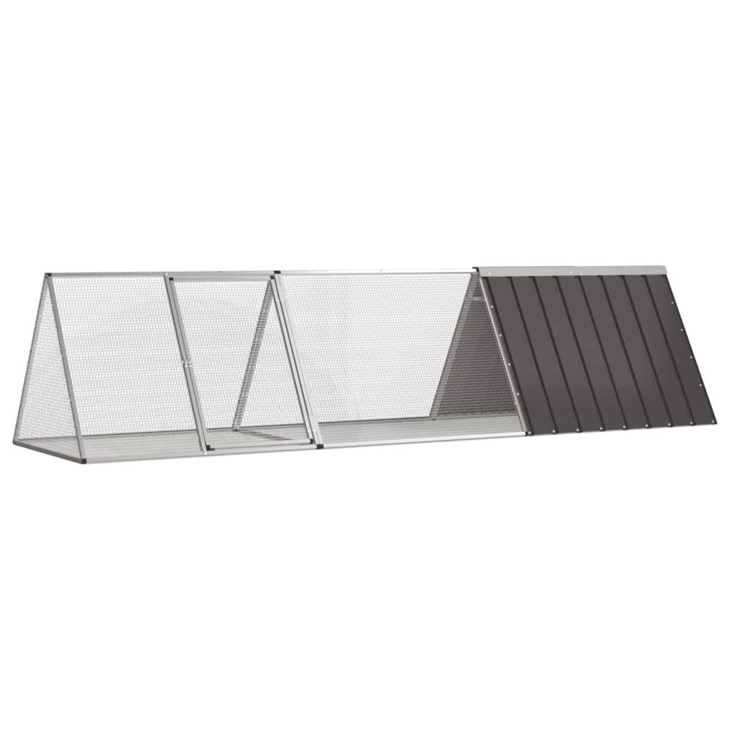 vidaXL Rabbit Hutch 201.5x80.5x71 cm galvanized steel anthracite