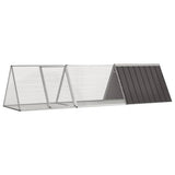 vidaXL Rabbit Hutch 201.5x80.5x71 cm galvanized steel anthracite