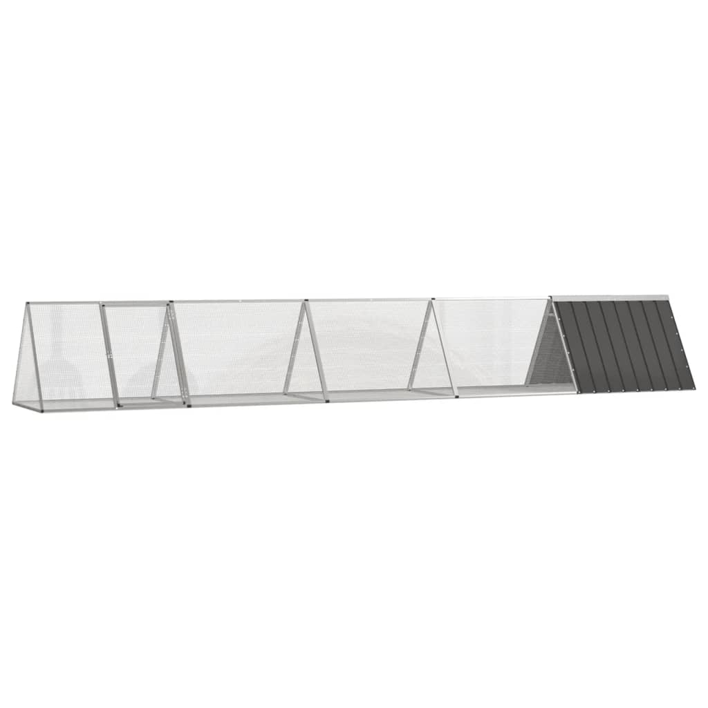 vidaXL Rabbit Hutch 201.5x80.5x71 cm galvanized steel anthracite