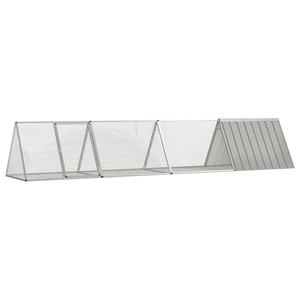 vidaXL Rabbit Hutch 201.5x80.5x71 cm galvanized steel anthracite