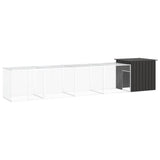 vidaXL Chicken Coop 200x91x100 cm Galvanized Steel Anthracite