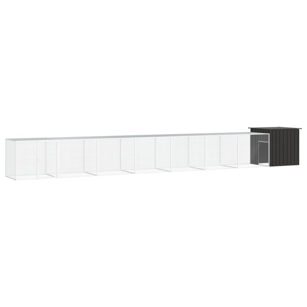 vidaXL Chicken Coop 200x91x100 cm Galvanized Steel Anthracite