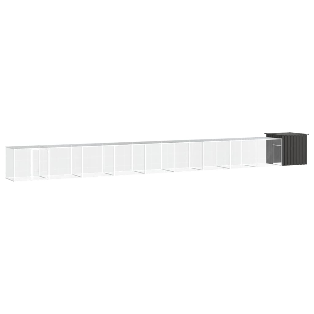 vidaXL Chicken Coop 200x91x100 cm Galvanized Steel Anthracite