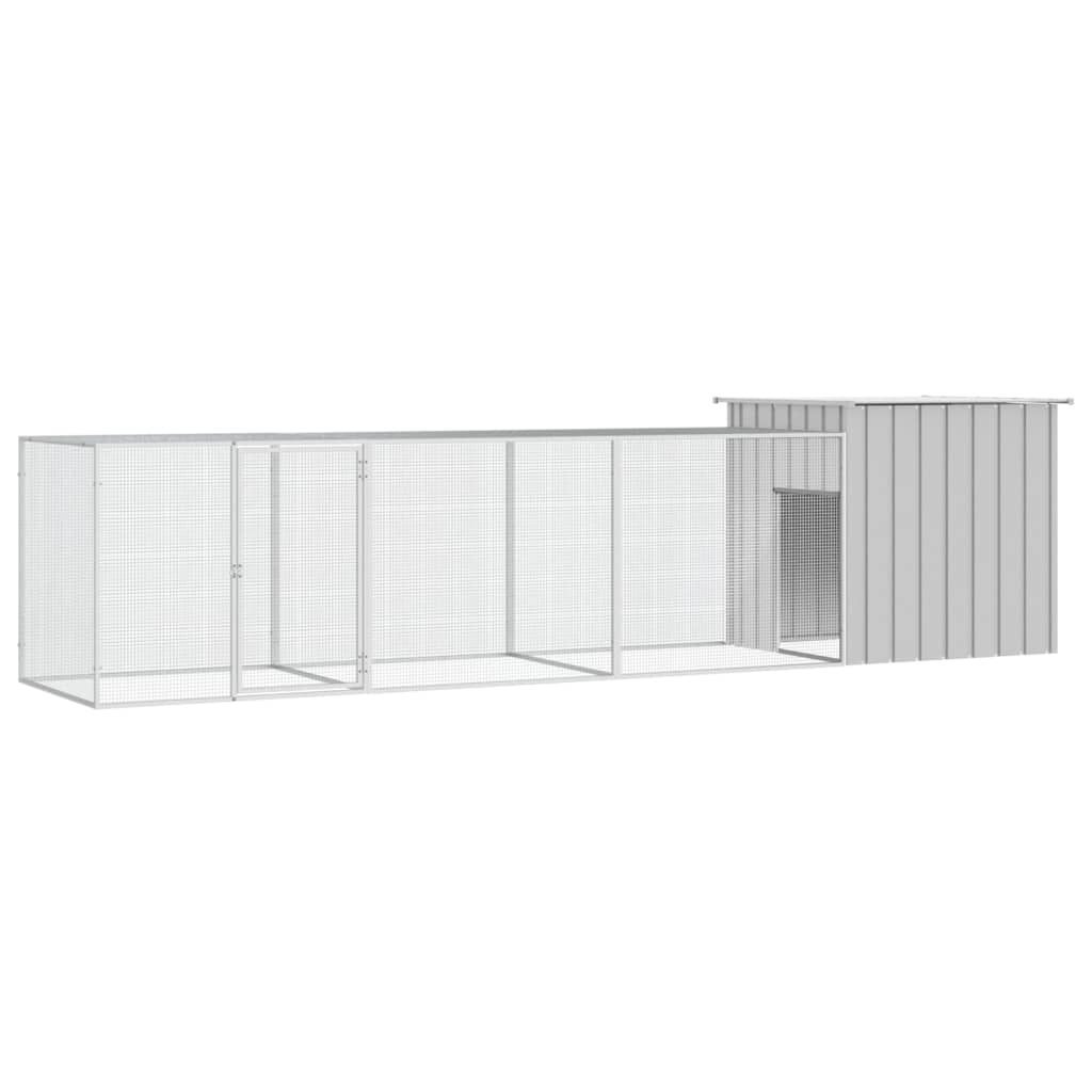 vidaXL Chicken Coop 200x91x100 cm Galvanized Steel Anthracite