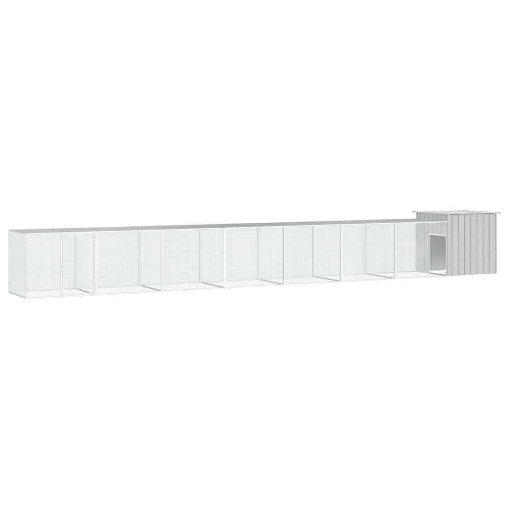 vidaXL Chicken Coop 200x91x100 cm Galvanized Steel Anthracite