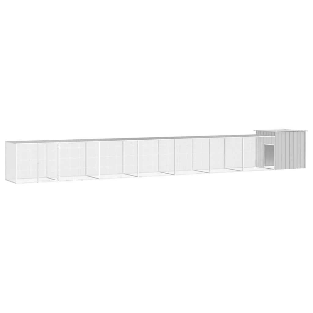 vidaXL Chicken Coop 200x91x100 cm Galvanized Steel Anthracite