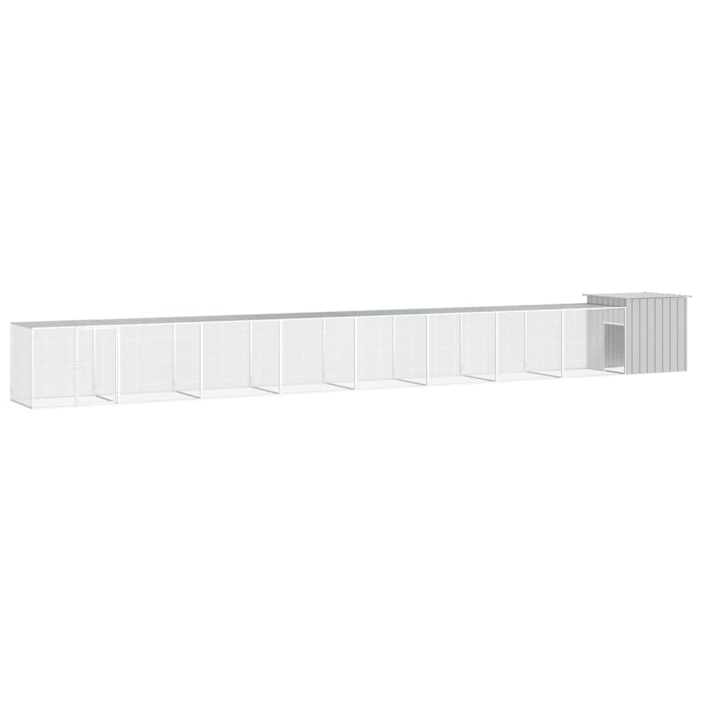 vidaXL Chicken Coop 200x91x100 cm Galvanized Steel Anthracite