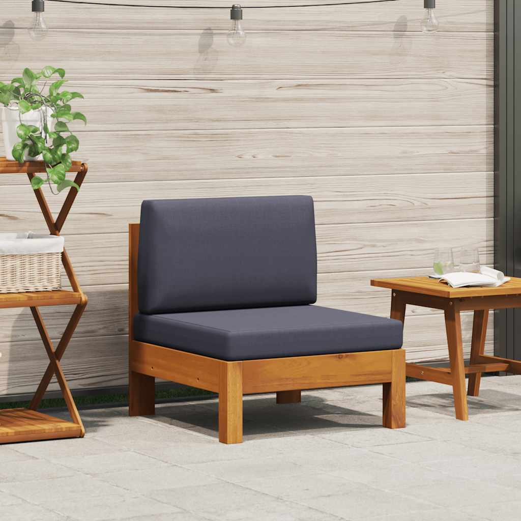 vidaXL 2-delige Loungeset met crèmewitte kussens acaciahout