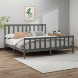 vidaXL Bedframe massief grenenhout zwart 180x200 cm