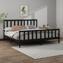 vidaXL Bedframe massief grenenhout zwart 180x200 cm