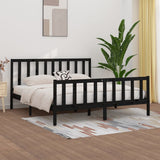 vidaXL Bed Frame Solid Wood Black 180x200 cm