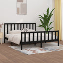 vidaXL Cadre de lit massif blanc noir 180x200 cm