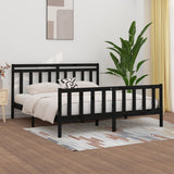 vidaXL Bed Frame Solid Pine Wood Black 100x200 cm