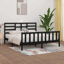 vidaXL Bedframe massief hout zwart 180x200 cm