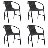vidaXL Garden Chairs 4 pcs 110 kg Plastic Rattan and Steel