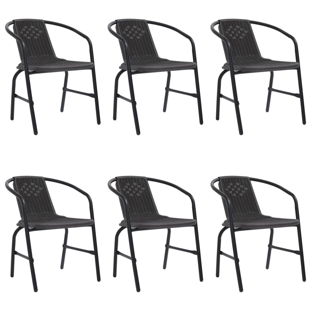 vidaXL Garden Chairs 4 pcs 110 kg Plastic Rattan and Steel