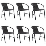 vidaXL Garden Chairs 4 pcs 110 kg Plastic Rattan and Steel