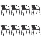 vidaXL Garden Chairs 4 pcs 110 kg Plastic Rattan and Steel