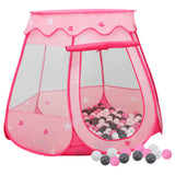 vidaXL Tente pour enfants avec 250 balles 102x102x82 cm rose