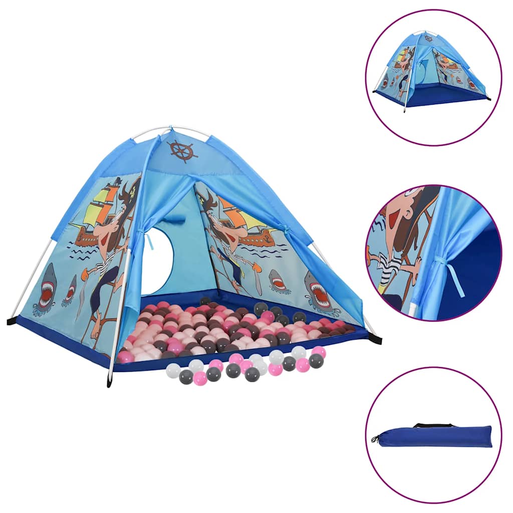 vidaXL Kinderspeeltent met 250 ballen 120x120x90 cm blauw