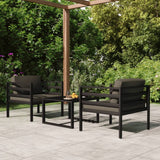 vidaXL 4-delige Loungeset met kussens aluminium antracietkleurig