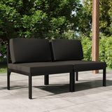 vidaXL 4-delige Loungeset met kussens aluminium antracietkleurig