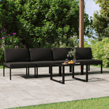 vidaXL 4-delige Loungeset met kussens aluminium antracietkleurig