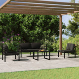 vidaXL 4-delige Loungeset met kussens aluminium antracietkleurig