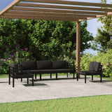 vidaXL 4-delige Loungeset met kussens aluminium antracietkleurig