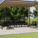 vidaXL 4-delige Loungeset met kussens aluminium antracietkleurig