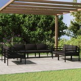 vidaXL 4-delige Loungeset met kussens aluminium antracietkleurig