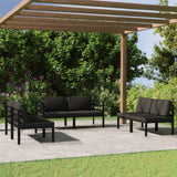 vidaXL 4-delige Loungeset met kussens aluminium antracietkleurig
