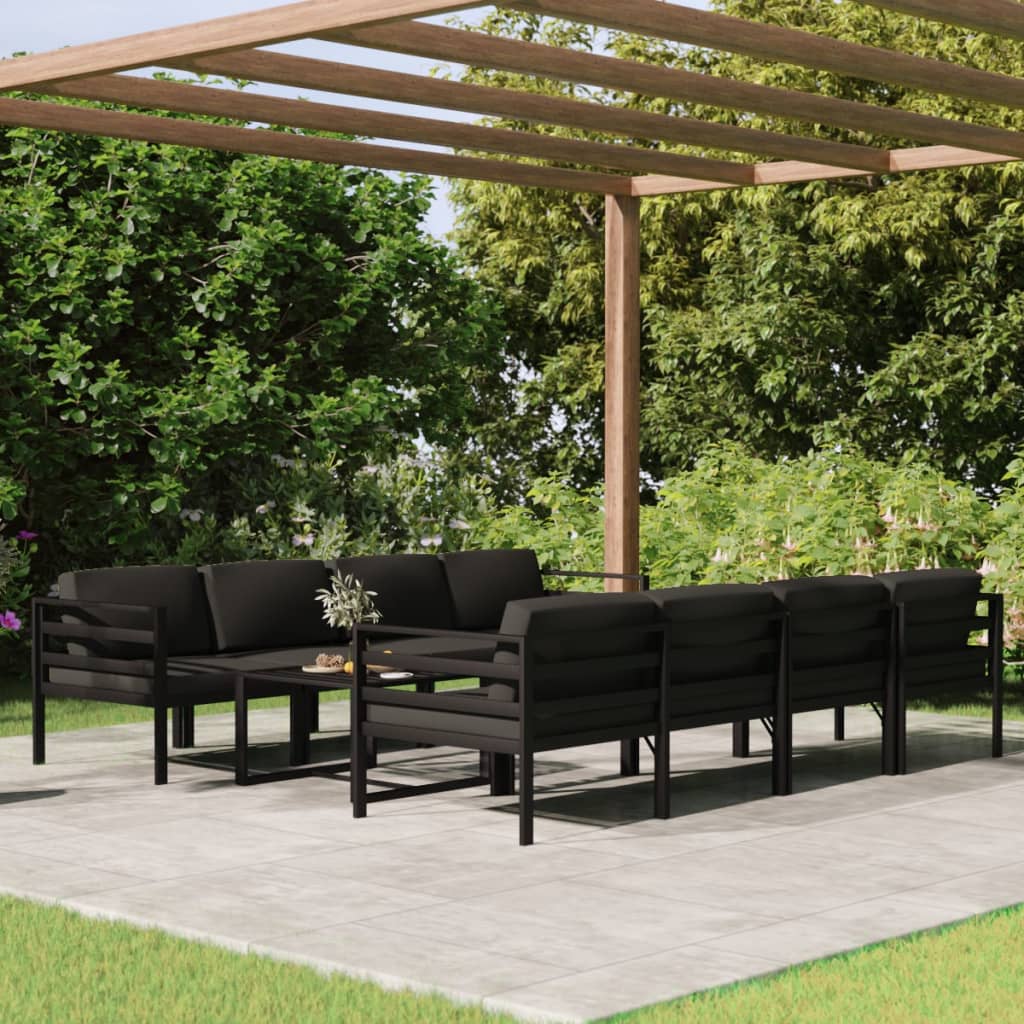 vidaXL 6-delige Loungeset met kussens aluminium antracietkleurig
