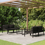 vidaXL 6-delige Loungeset met kussens aluminium antracietkleurig