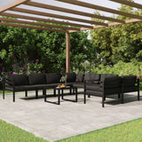 vidaXL 8-delige Loungeset met kussens aluminium antracietkleurig