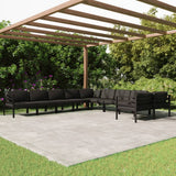 vidaXL 8-delige Loungeset met kussens aluminium antracietkleurig