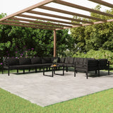 vidaXL 8-delige Loungeset met kussens aluminium antracietkleurig