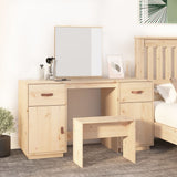 vidaXL Dressing Table Set with Mirror Solid Pine Wood White