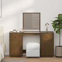 vidaXL Kaptafelset avec miroir massif vert foncé