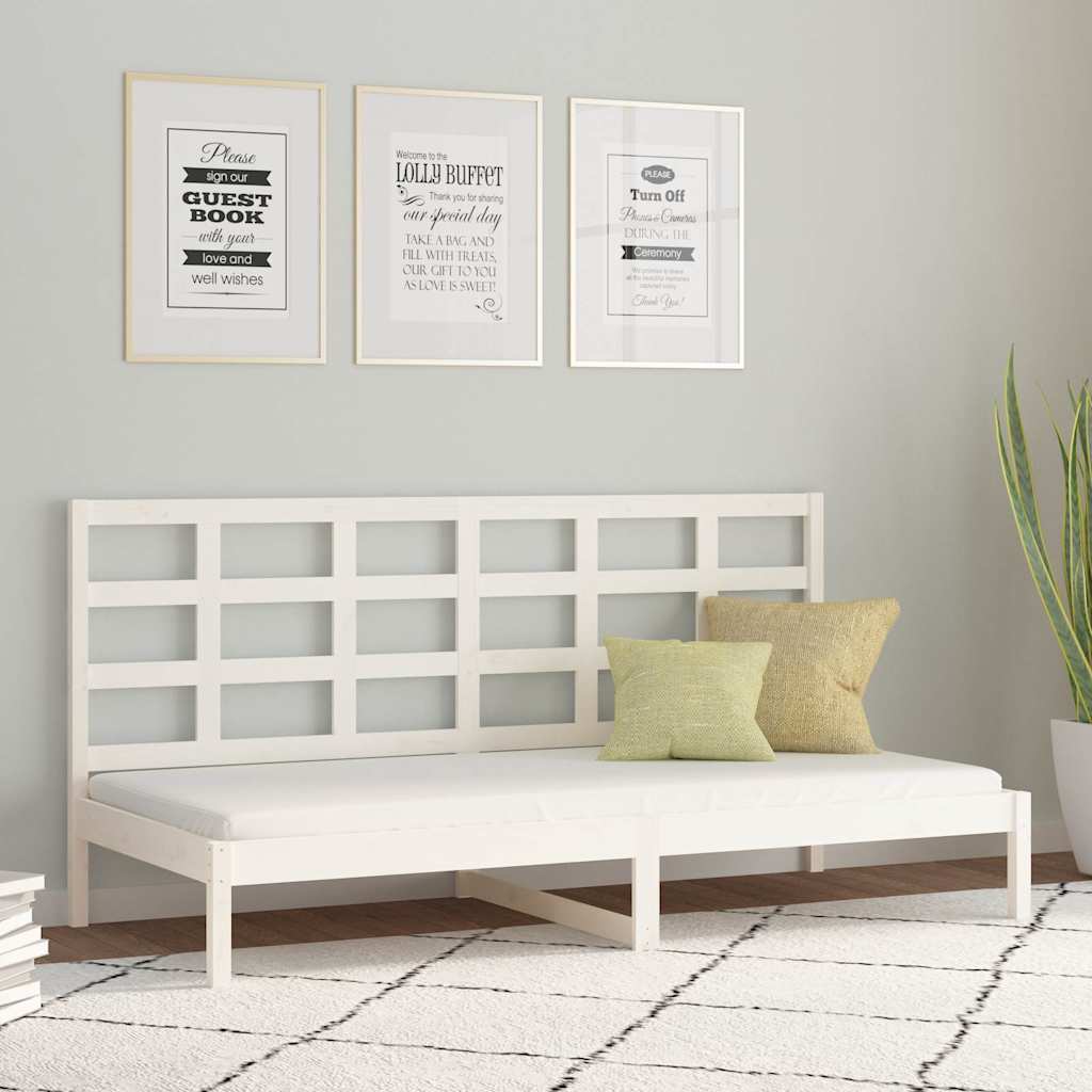 vidaXL Day Bed Frame 80x200 cm Solid Pine Wood White