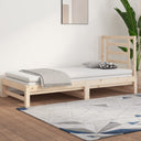vidaXL Slaapbank uitschuifbaar 2x(90x200) cm massief grenenhout