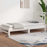 vidaXL Slaapbank uitschuifbaar 2x(90x200) cm massief grenenhout
