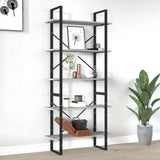 vidaXL Bookcase with 5 Shelves 40x30x175 cm Engineered Wood White
