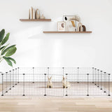 vidaXL Pet Playpen with 8 Panels, Black, 35x35 cm, Steel