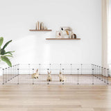 vidaXL Pet Playpen with 8 Panels, Black, 35x35 cm, Steel