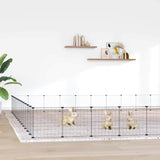 vidaXL Pet Playpen with 8 Panels, Black, 35x35 cm, Steel