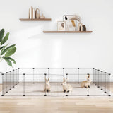 vidaXL Pet Playpen with 8 Panels, Black, 35x35 cm, Steel