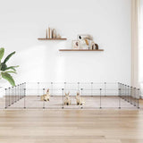 vidaXL Pet Playpen with 8 Panels, Black, 35x35 cm, Steel