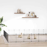 vidaXL Pet Playpen with 8 Panels, Black, 35x35 cm, Steel